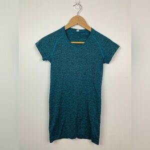 Lululemon Swiftly Tech Short Sleeves Size 4 Teal Blue Crewneck Active Workout